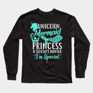 Unicorn mermaid princess gift Long Sleeve T-Shirt